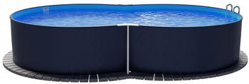 planet pool Stahlwandpool achtform 470x300x120 cm anthrazit/blau (S81068MSVS)