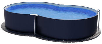 planet pool Stahlwandpool achtform 470x300x120 cm anthrazit/sand (S81081MSVS)