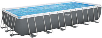 Bestway Power Steel Frame Pool Komplett-Set mit Sandfilteranlage 732 x 366 x 132 cm grau eckig (56475_23)