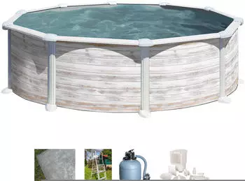 Gre Rundpool Groenlandia + FS400 &Oslash; 480x132 cm (Set 5-teilig)