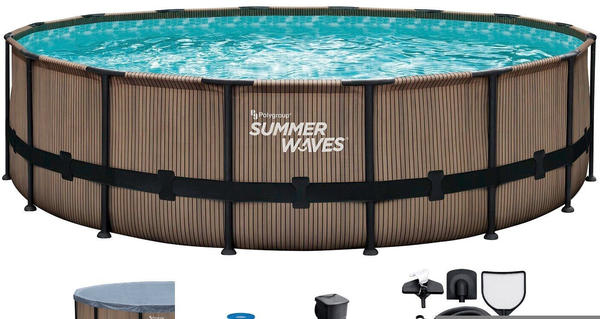 Summer Waves Framepool Elite + SkimmerPlus Filterpumpe SFX1500 Ø 488x122 cm (Set 6-teilig) (4895215122656)