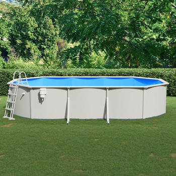 vidaXL Steel swimming pool 610 x 360 x 120 cm with ladder (3098044)