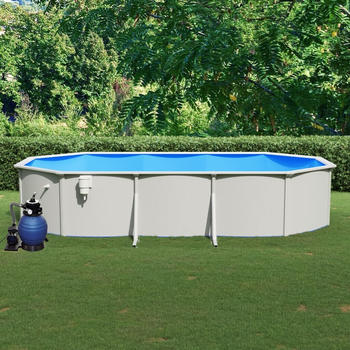 vidaXL Steel swimming pool 610 x 360 x 120 cm with filter pump (3098050)