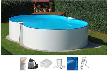 Clear Pool Achtformpool + SF128 300 x 470 x 120 cm (Set 7-teilig)