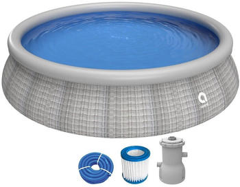 Avenli Prompt Set Ø396x84cm mit Filterpumpe graue Rattanoptik