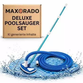 Maxorado Poolsauger-Set mit Teleskopstange, 5,5m Schlauch, Skimmer-Anschluss 38mm
