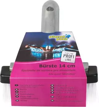 planet pool Profi Bodenb&uuml;rste 14 cm Silber Schwarz