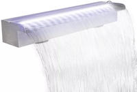 vidaXL Pool-Wasserfall Font&auml;ne mit LEDs Rechteckig Edelstahl 60 cm