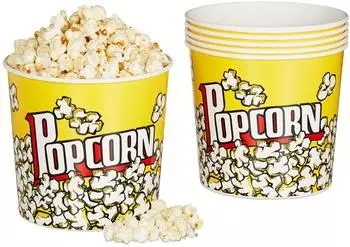 Relaxdays Popcorn Eimer wiederverwendbar, 2,8L, 12er-Set