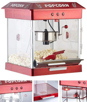 Rosenstein & Söhne Profi-Gastro-Popcorn-Maschine mit Edelstahl-Topf 800 Watt