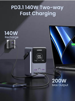 Ugreen 300W 48000mAh Tragbares Ladegerät Powerbank – Hohe Ausgangsleistung für schnelle Energieversorgung