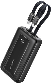 Anker Power Bank (10K,30W, Built-In USB-C+Lightning Cable)