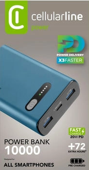 Cellular Line Power Bank Fast PD 10000mAh Green