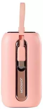 Joyroom Powerbank 10000mAh 22,5W, integrierte USB-C & Lightning Kabel, pink (JR-L012)