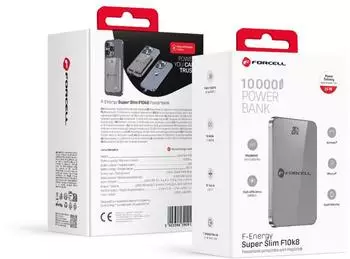 Forcell F-Energy F10K8 Powerbank 10000mAh Super Slim, MagSafe-kompatibel, grau (B-8881)