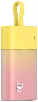 Baseus Popsicle Powerbank 5200mAh 20W integriertes Lightning-Kabel gelb/pink (P10055601Y13-00)