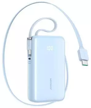 Joyroom JR-PR2L Powerbank 10000mAh 35W mit einziehbarem USB-C-Kabel, blau (JR-PR2L)