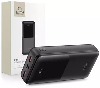 Tech-Protect PB02 Powerbank 20000mAh 22,5W, schwarz