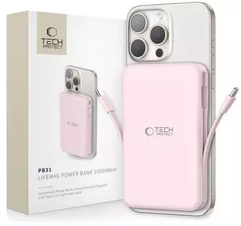 Tech-Protect PB31 LifeMag MagSafe Powerbank 10000mAh, pink (PB31)
