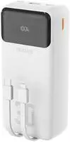 K15Max 30000mAh PD 22.5W Powerbank with USB-C and Lightning Cables - White -...