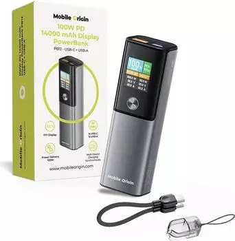 Mobile Origin PowerBank PB12 14000mAh 100W mit Display (MO-100WPD-PB12)