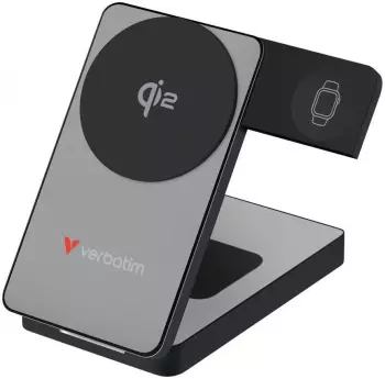 Verbatim Charge 'n' Go Qi2 3-in-1 Powerbank 10000mAh 30W kabellos, grau (32295)