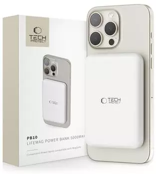 Tech-Protect PB10 LifeMag MagSafe Power Bank 5000 mAh White