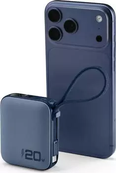 Cellular Line Power Bank Pocket 10000mAh, 20W, USB-C, blau (PBPOCKET10000B)