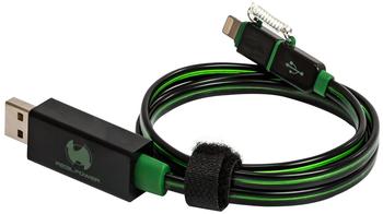 Realpower Floating lightning/micro USB Cable green