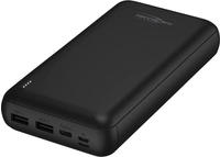 Pb212 Powerbank 30000 Mah Smart Ic Lipo Micro Usb, Usb-c&reg;, Lightning Schwarz