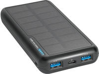 SBS TTBB10000SK, SBS Solar Power Bank - 10.000 mAh - Black Powerbank (Akku) - schwarz