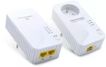 Metronic Powerline Duo WLAN-Steckdose 600Mb/s 2x Fast Ethernet (495469)