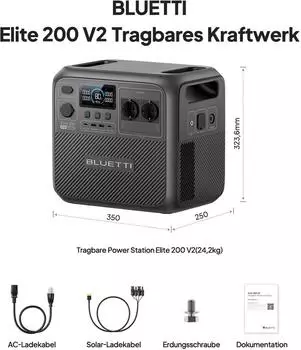 Bluetti Elite 200 V2 (1 x 350W Solarpanel)