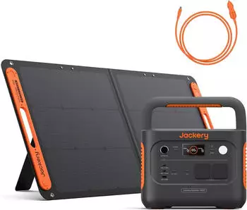Jackery E1000 v2 Tragbare Powerstation mit 100W Solarpanel, 1070Wh LiFePO4