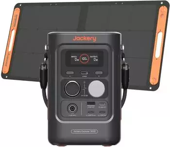 Jackery Explorer 300D Tragbare Powerstation mit 100W Solarpanel, 288Wh LFP Powerbank