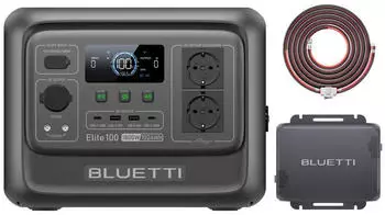 Bluetti Elite 100 V2 + Charger 1 Tragbare Power Station, 1024Wh Batterie Backup mit 2 1800W AC Ausgängen