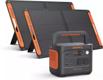 Jackery Powerstation 1000 v2 mit 2 * 100W Solarpanel, 1070Wh LiFePO4 Solargenerator, 1500W AC/100W USB-C Ausgang