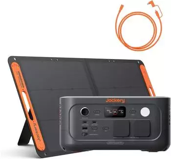 Jackery E500 V2 mit 100W Solarpanel, 512 Wh Tragbare Powerstation & Solargenerator mit 5m Verlängerungskabel