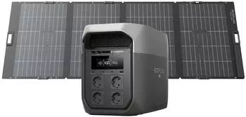EcoFlow DELTA 3 Max tragbare Powerstation 2 048Wh mit 400W Solarpanel, LiFePO4 Batterie, 2 400 W