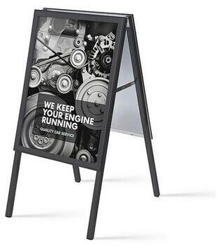 Showdown Displays Kundenstopper 50x70cm Gehrungsecken Innenbereich farbig schwarz 54.9x99.9x74.4cm (ZP50x70G32MEC9005)