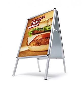 Showdown Displays Kundenstopper A2 Rundecken Innenbereich silber silber 46.5x102.5x68.3cm (ZPA2R32ME)