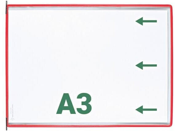Tarifold Sichttafeln DIN A3 Öffnung schmale Seite rot 10er Set (118003)