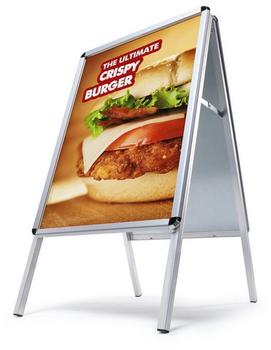 Showdown Displays Kundenstopper A0 Rundecken Innenbereich silber silber 88.6x140.6x92.5cm (ZPA0R32ME)