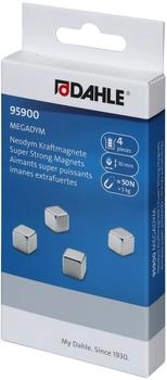 Dahle Megadym Kraftmagnet Cube 10x10x10mm silber 4 Stück (95900-14026)