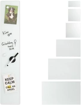 Relaxdays Glas-Magnetboard wei&szlig; 15 x 80 cm (10022750_1291)