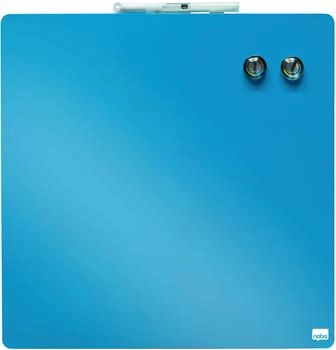 nobo Mini Magnetisches Whiteboard Quadratisch Rahmenlos Wandmontierbar Blau (1903873)