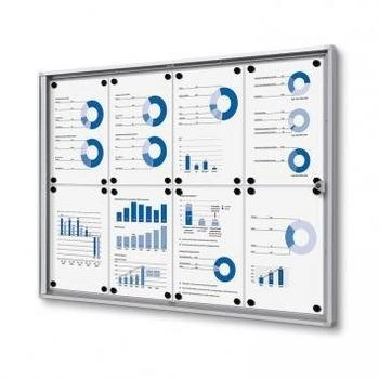 Showdown Displays Schaukasten Economy XS-Linie magnetisch abschließbar 8 x A4 silber (SCXS8xA4)