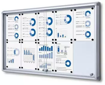 Showdown Displays Abschließbarer Schaukasten Magnetisch Silber 10 x DIN A4 (SCSL10xA4)