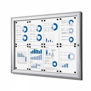 Showdown Displays Abschließbarer Schaukasten Magnetisch Silber 8 x DIN A4 (SCS8xA4)