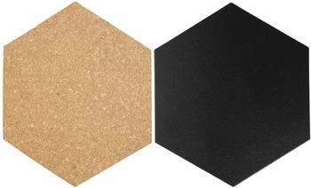 Securit Hexagon Wandtafeln Set mit Kreidetafeln und Korktafeln (FB-CB-HEX)